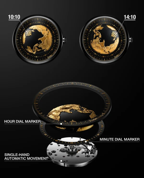 Reloj automático de cerámica CIGA Design U031 Blue Planet: Elegancia y Precisión Inigualables - Imagen 3