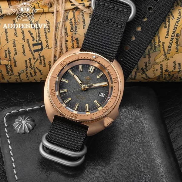 Reloj de Buceo Automático ADDIESDIVE AD2097 - Bronce CUSN8 con NH35A, Zafiro y 100 m Resistente al Agua - Imagen 6