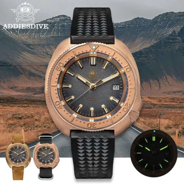 Reloj de Buceo Automático ADDIESDIVE AD2097 - Bronce CUSN8 con NH35A, Zafiro y 100 m Resistente al Agua - Imagen 2