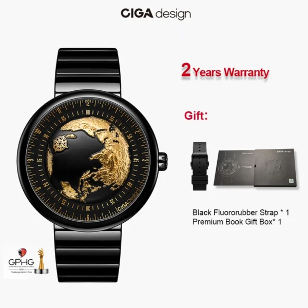 Reloj automático de cerámica CIGA Design U031 Blue Planet: Elegancia y Precisión Inigualables - Imagen 7