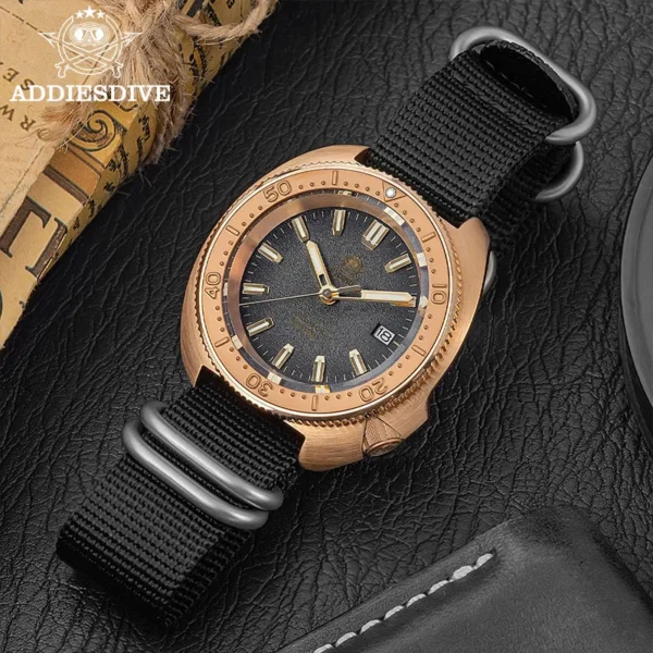 Reloj de Buceo Automático ADDIESDIVE AD2097 - Bronce CUSN8 con NH35A, Zafiro y 100 m Resistente al Agua - Imagen 5
