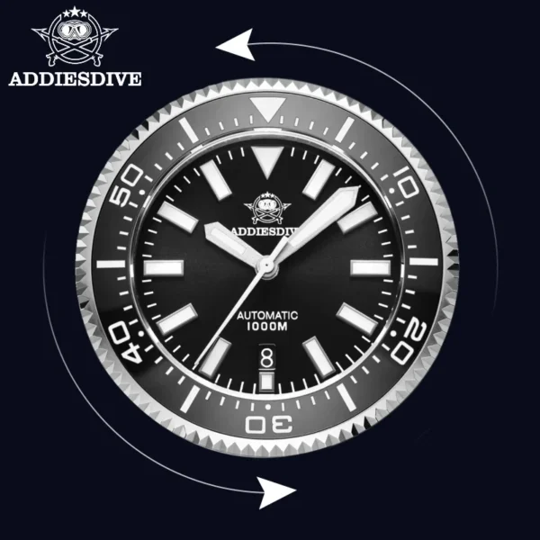 Reloj automático de buceo 1000 m ADDIESDIVE | Zafiro, Acero 316L y Super-LumiNova® BGW9 - Imagen 5